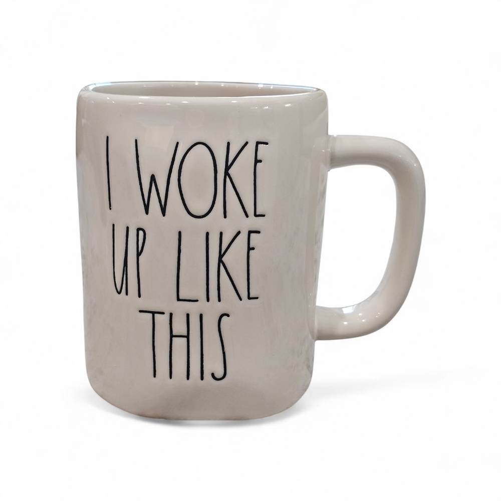 Rea Dunn Ceramic Mug - "I Woke Up Like This" , New!